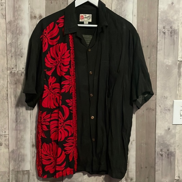 Hilo Hattie The Original Hawaiian Aloha Palm Leaf Cotton Shirt - Picture 1 of 7